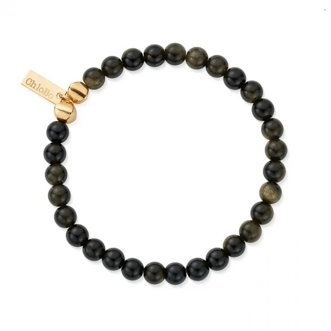 ChloBo Men ChloBo Men 's Gold Golden Obsidian Bracelet GBGOM